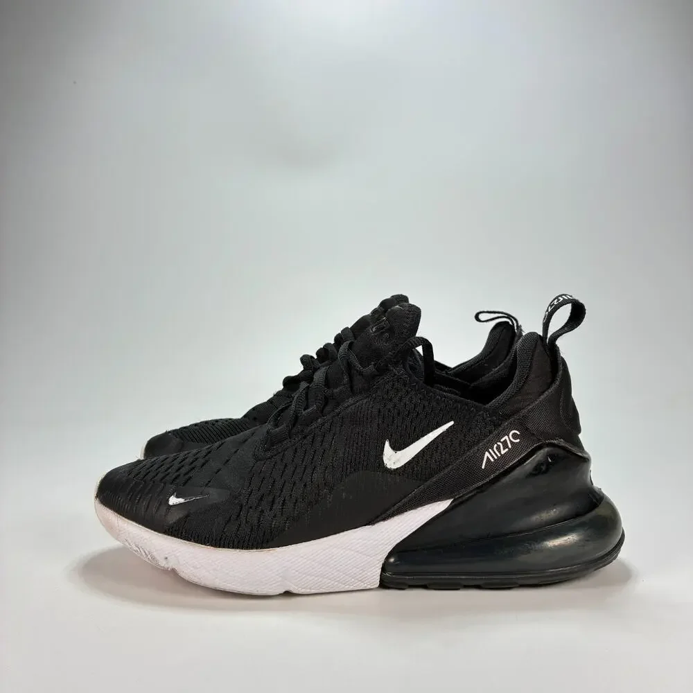 Nike Air Max 270 Black White Lifestyle Shoes 943345-001 Youth Size 6 Women's 7.5
